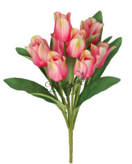 TULIPANY BUKIET TULIPANÓW SZTUCZNE KWIATY GUMOWE 43CM 9GAŁ