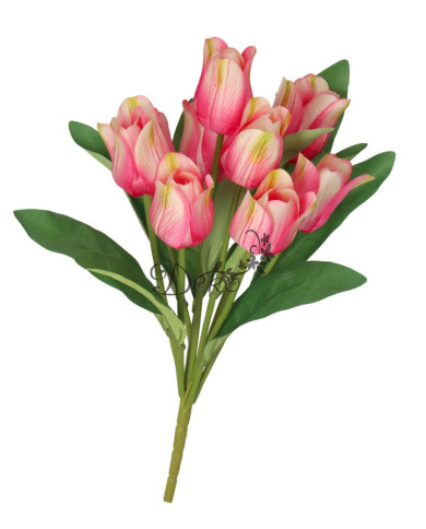 TULIPANY BUKIET TULIPANÓW SZTUCZNE KWIATY GUMOWE 43CM 9GAŁ