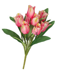TULIPANY BUKIET TULIPANÓW SZTUCZNE KWIATY GUMOWE 43CM 9GAŁ