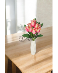 TULIPANY BUKIET TULIPANÓW SZTUCZNE KWIATY GUMOWE 43CM 9GAŁ
