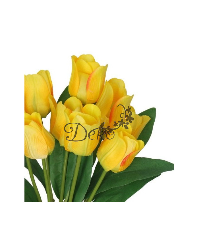 TULIPANY BUKIET TULIPANÓW SZTUCZNE KWIATY GUMOWE 43CM 9GAŁ