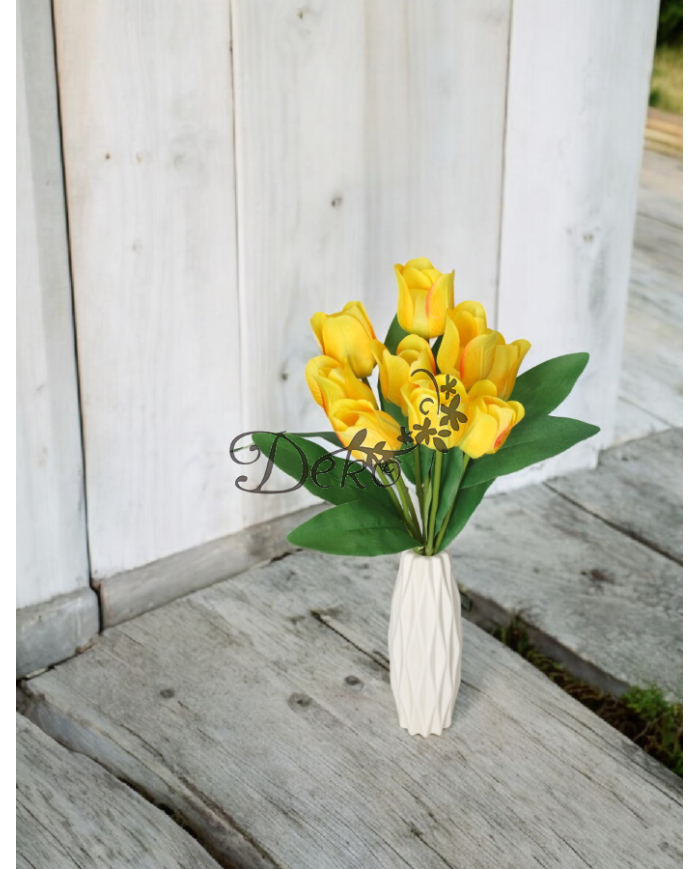 TULIPANY BUKIET TULIPANÓW SZTUCZNE KWIATY GUMOWE 43CM 9GAŁ