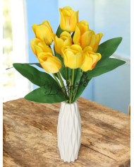 TULIPANY BUKIET TULIPANÓW SZTUCZNE KWIATY GUMOWE 43CM 9GAŁ