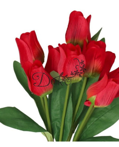 TULIPANY BUKIET TULIPANÓW SZTUCZNE KWIATY GUMOWE 43CM 9GAŁ