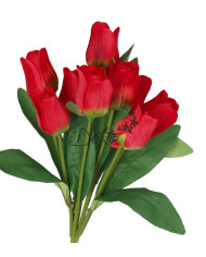 TULIPANY BUKIET TULIPANÓW SZTUCZNE KWIATY GUMOWE 43CM 9GAŁ