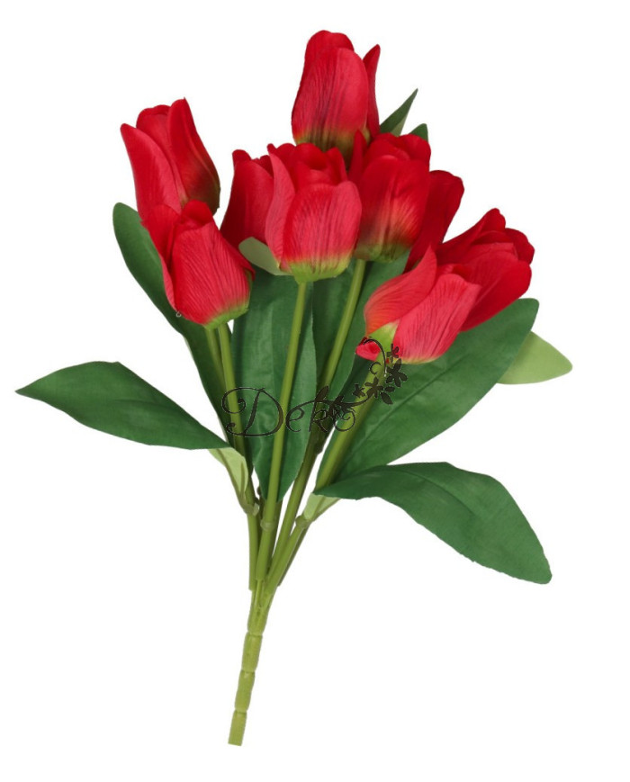 TULIPANY BUKIET TULIPANÓW SZTUCZNE KWIATY GUMOWE 43CM 9GAŁ