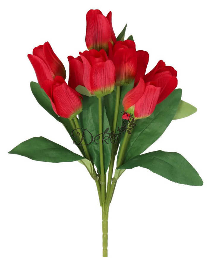 TULIPANY BUKIET TULIPANÓW SZTUCZNE KWIATY GUMOWE 43CM 9GAŁ