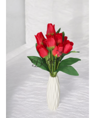 TULIPANY BUKIET TULIPANÓW SZTUCZNE KWIATY GUMOWE 43CM 9GAŁ