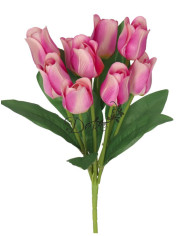 TULIPANY BUKIET TULIPANÓW SZTUCZNE KWIATY GUMOWE 43CM 9GAŁ