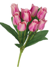 TULIPANY BUKIET TULIPANÓW SZTUCZNE KWIATY GUMOWE 43CM 9GAŁ