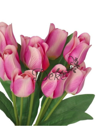 TULIPANY BUKIET TULIPANÓW SZTUCZNE KWIATY GUMOWE 43CM 9GAŁ