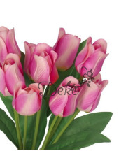 TULIPANY BUKIET TULIPANÓW SZTUCZNE KWIATY GUMOWE 43CM 9GAŁ