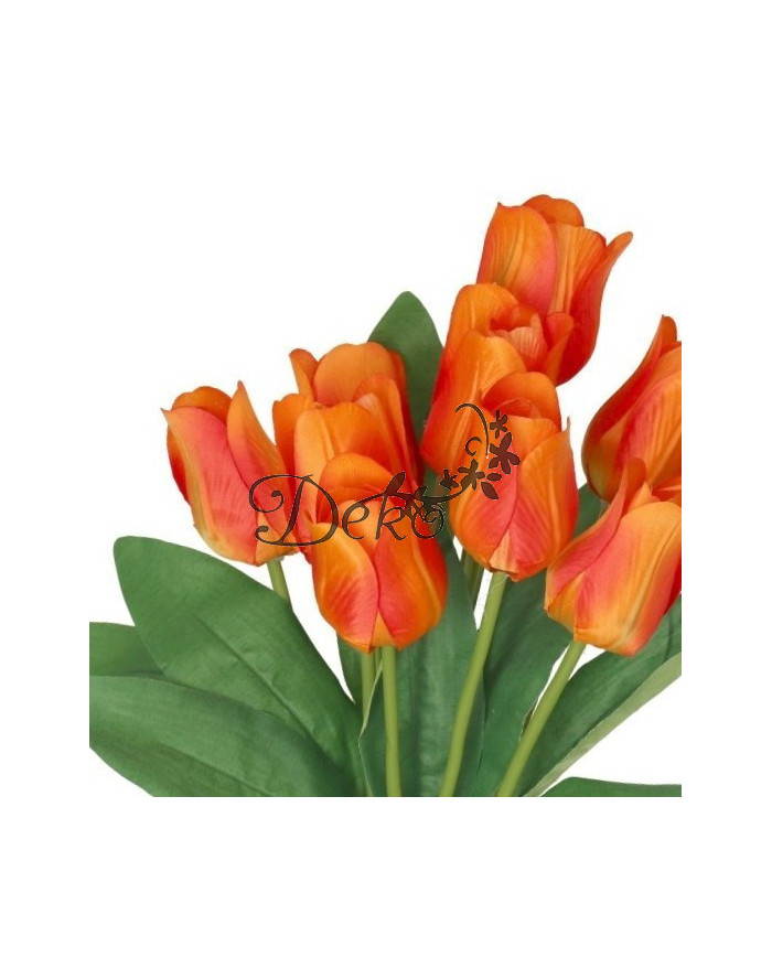 TULIPANY BUKIET TULIPANÓW SZTUCZNE KWIATY GUMOWE 43CM 9GAŁ