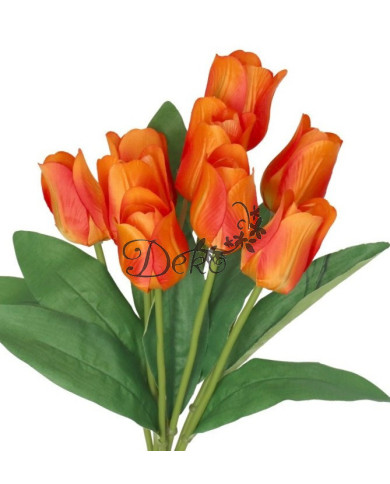 TULIPANY BUKIET TULIPANÓW SZTUCZNE KWIATY GUMOWE 43CM 9GAŁ