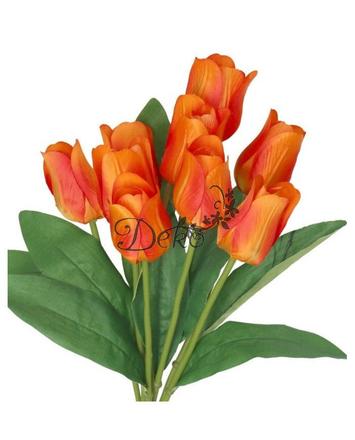TULIPANY BUKIET TULIPANÓW SZTUCZNE KWIATY GUMOWE 43CM 9GAŁ