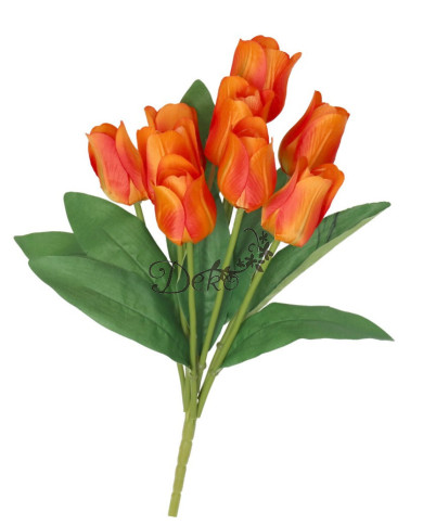 TULIPANY BUKIET TULIPANÓW SZTUCZNE KWIATY GUMOWE 43CM 9GAŁ