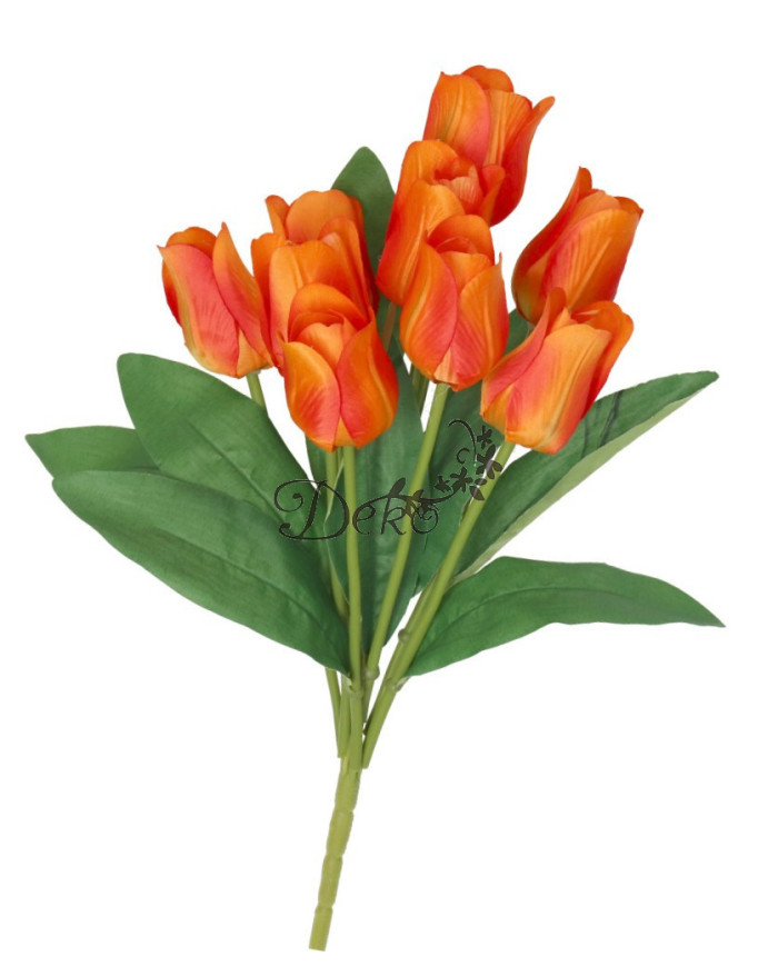 TULIPANY BUKIET TULIPANÓW SZTUCZNE KWIATY GUMOWE 43CM 9GAŁ