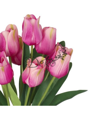 TULIPANY BUKIET TULIPANÓW SZTUCZNE KWIATY GUMOWE 43CM 9GAŁ