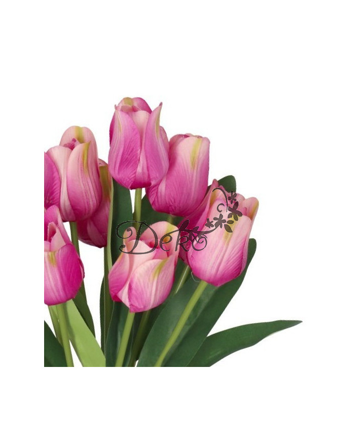 TULIPANY BUKIET TULIPANÓW SZTUCZNE KWIATY GUMOWE 43CM 9GAŁ