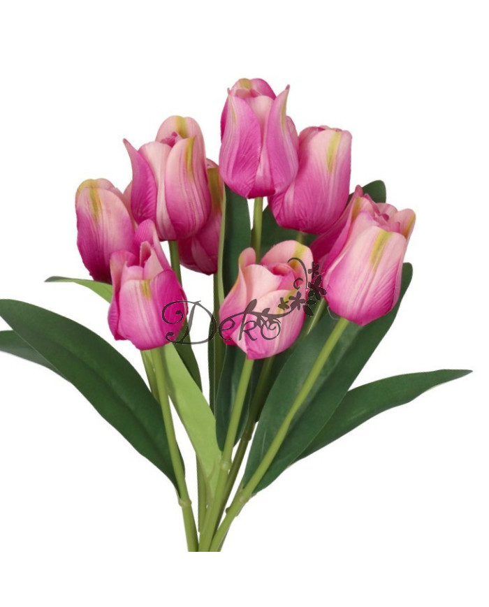 TULIPANY BUKIET TULIPANÓW SZTUCZNE KWIATY GUMOWE 43CM 9GAŁ
