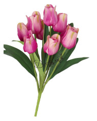 TULIPANY BUKIET TULIPANÓW SZTUCZNE KWIATY GUMOWE 43CM 9GAŁ