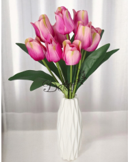 TULIPANY BUKIET TULIPANÓW SZTUCZNE KWIATY GUMOWE 43CM 9GAŁ