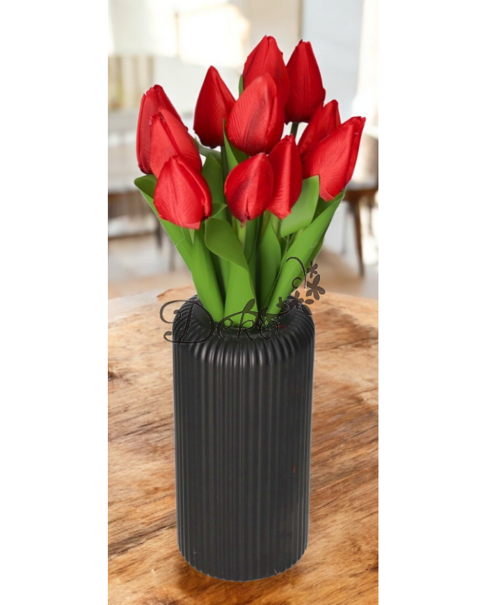TULIPANY BUKIET TULIPANÓW SZTUCZNE KWIATY GUMOWE 35CM 12GAŁ