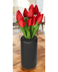 TULIPANY BUKIET TULIPANÓW SZTUCZNE KWIATY GUMOWE 35CM 12GAŁ