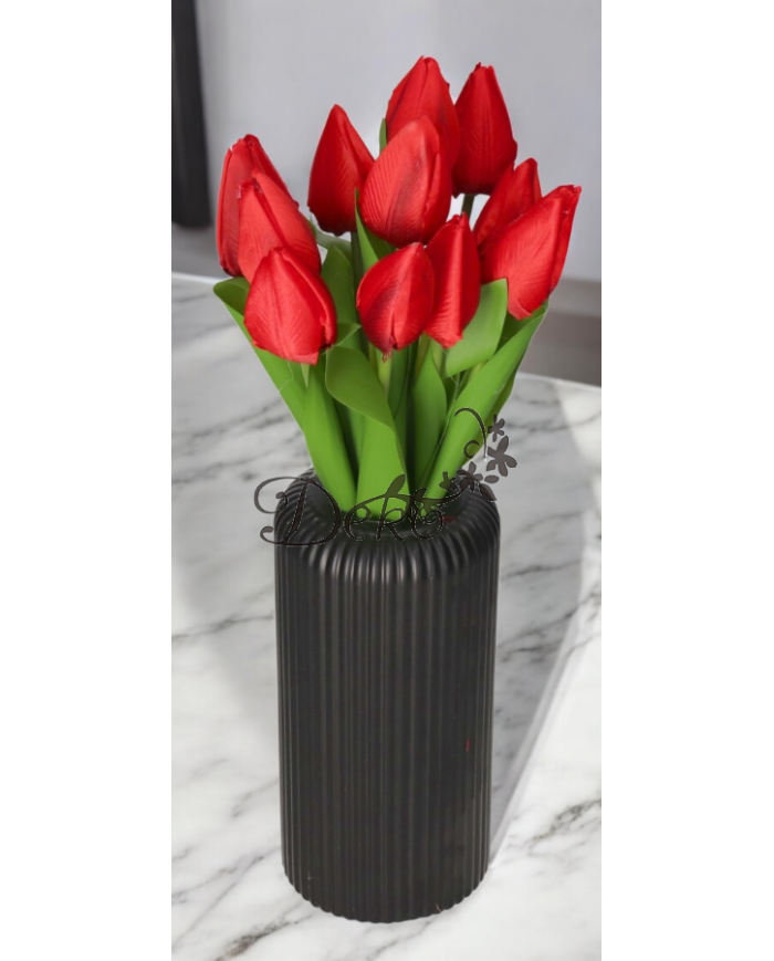 TULIPANY BUKIET TULIPANÓW SZTUCZNE KWIATY GUMOWE 35CM 12GAŁ
