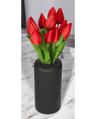 TULIPANY BUKIET TULIPANÓW SZTUCZNE KWIATY GUMOWE 35CM 12GAŁ