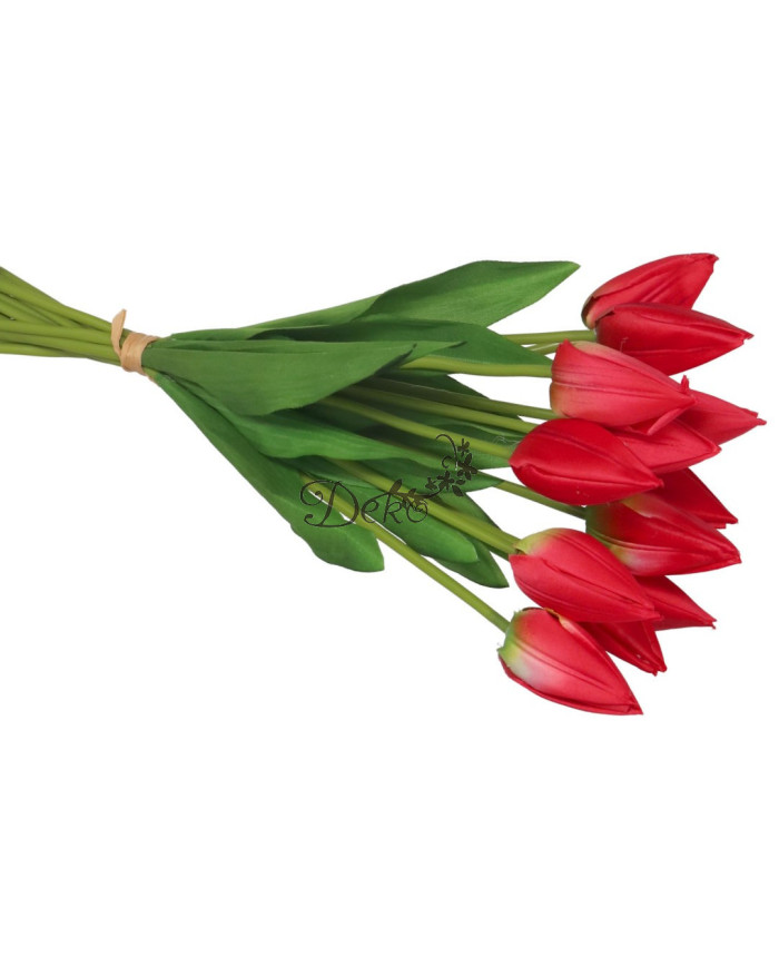 TULIPANY BUKIET TULIPANÓW SZTUCZNE KWIATY GUMOWE 35CM 12GAŁ