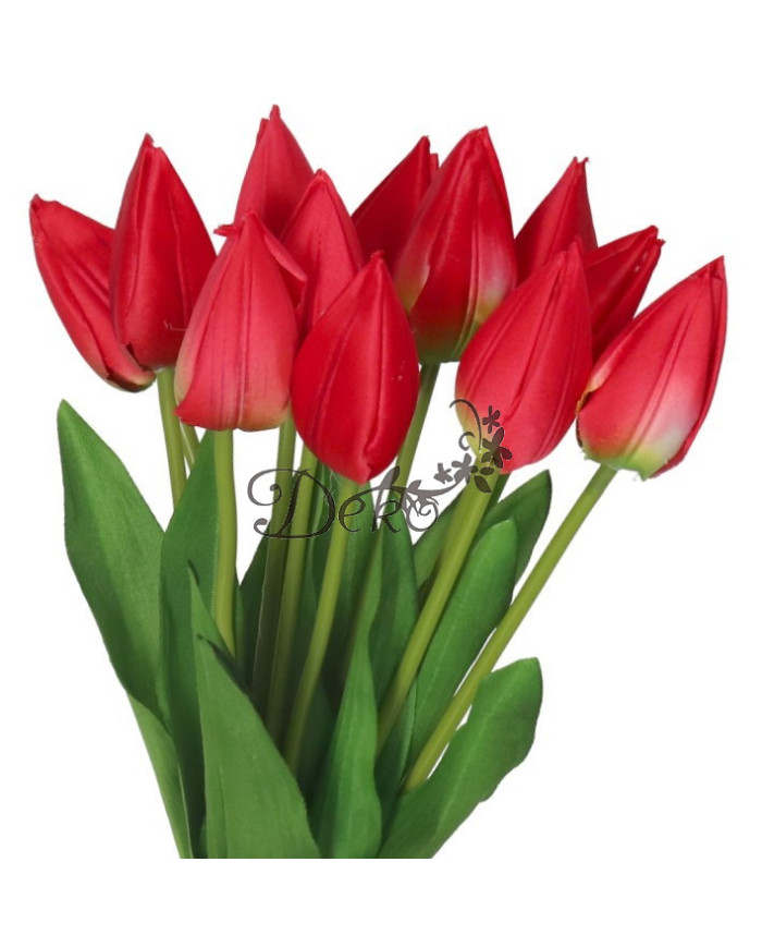 TULIPANY BUKIET TULIPANÓW SZTUCZNE KWIATY GUMOWE 35CM 12GAŁ