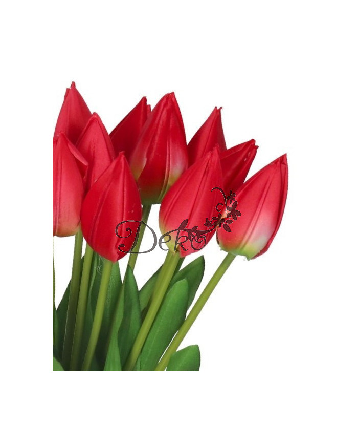 TULIPANY BUKIET TULIPANÓW SZTUCZNE KWIATY GUMOWE 35CM 12GAŁ