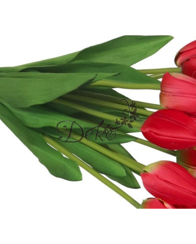 TULIPANY BUKIET TULIPANÓW SZTUCZNE KWIATY GUMOWE 35CM 12GAŁ