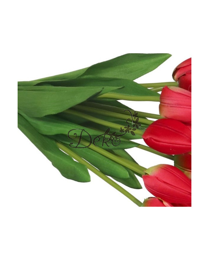 TULIPANY BUKIET TULIPANÓW SZTUCZNE KWIATY GUMOWE 35CM 12GAŁ