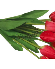 TULIPANY BUKIET TULIPANÓW SZTUCZNE KWIATY GUMOWE 35CM 12GAŁ