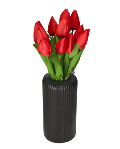 TULIPANY BUKIET TULIPANÓW SZTUCZNE KWIATY GUMOWE 35CM 12GAŁ