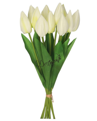 TULIPANY BUKIET TULIPANÓW SZTUCZNE KWIATY GUMOWE 35CM 12GAŁ