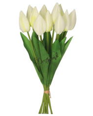 TULIPANY BUKIET TULIPANÓW SZTUCZNE KWIATY GUMOWE 35CM 12GAŁ