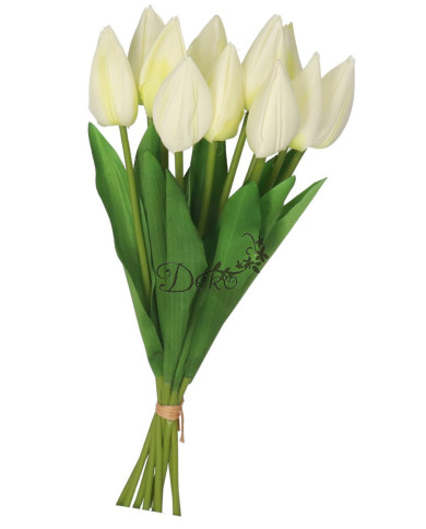 TULIPANY BUKIET TULIPANÓW SZTUCZNE KWIATY GUMOWE 35CM 12GAŁ