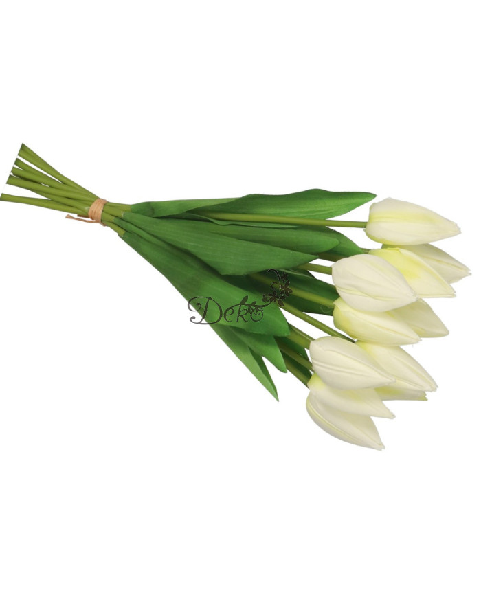 TULIPANY BUKIET TULIPANÓW SZTUCZNE KWIATY GUMOWE 35CM 12GAŁ