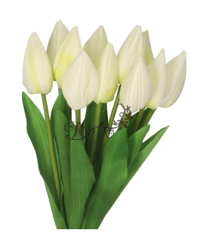 TULIPANY BUKIET TULIPANÓW SZTUCZNE KWIATY GUMOWE 35CM 12GAŁ