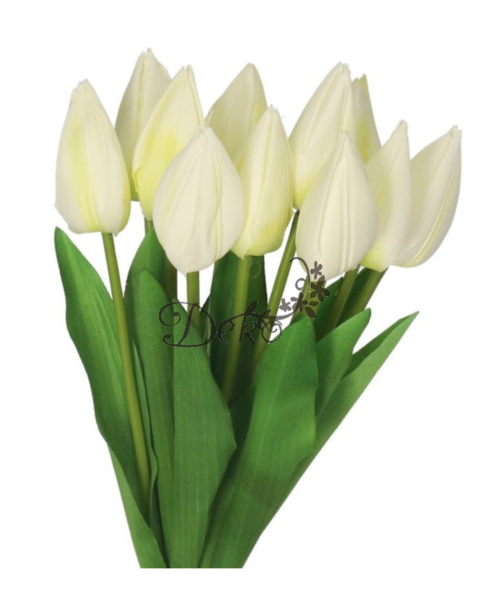 TULIPANY BUKIET TULIPANÓW SZTUCZNE KWIATY GUMOWE 35CM 12GAŁ