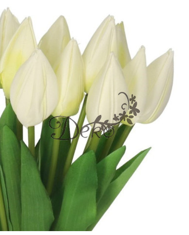 TULIPANY BUKIET TULIPANÓW SZTUCZNE KWIATY GUMOWE 35CM 12GAŁ