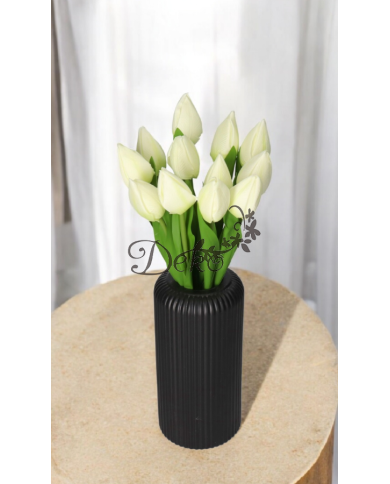 TULIPANY BUKIET TULIPANÓW SZTUCZNE KWIATY GUMOWE 35CM 12GAŁ