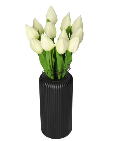 TULIPANY BUKIET TULIPANÓW SZTUCZNE KWIATY GUMOWE 35CM 12GAŁ