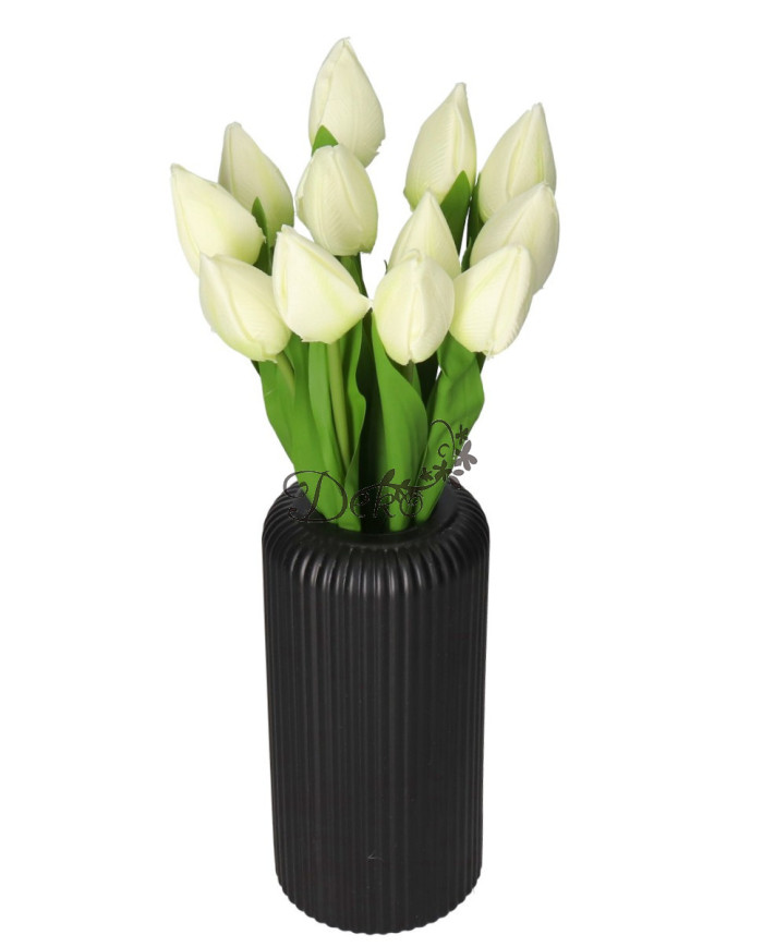 TULIPANY BUKIET TULIPANÓW SZTUCZNE KWIATY GUMOWE 35CM 12GAŁ