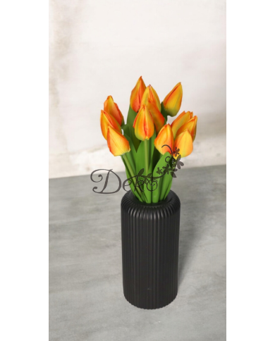 TULIPANY BUKIET TULIPANÓW SZTUCZNE KWIATY GUMOWE 35CM 12GAŁ