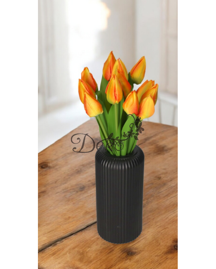 TULIPANY BUKIET TULIPANÓW SZTUCZNE KWIATY GUMOWE 35CM 12GAŁ