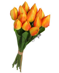 TULIPANY BUKIET TULIPANÓW SZTUCZNE KWIATY GUMOWE 35CM 12GAŁ